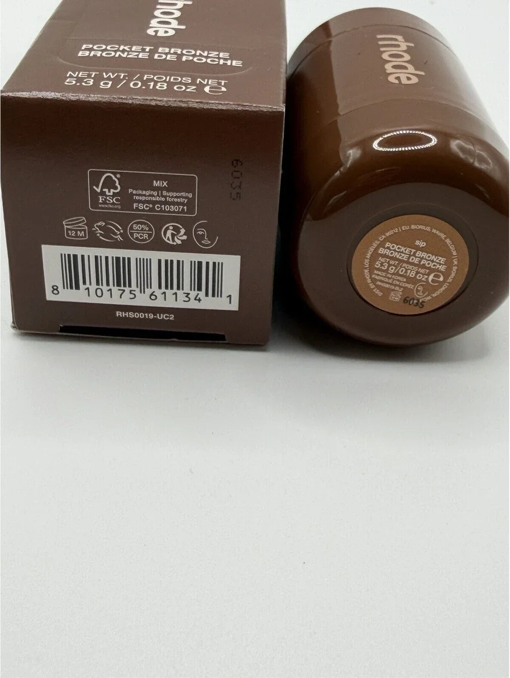 Rhode Pocket Bronze Sip Cream Bronzer Stick 5.3g 0.18oz New In Box NIB